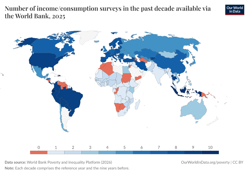 A thumbnail of the "Number of income/consumption surveys in the past decade available via the World Bank" chart